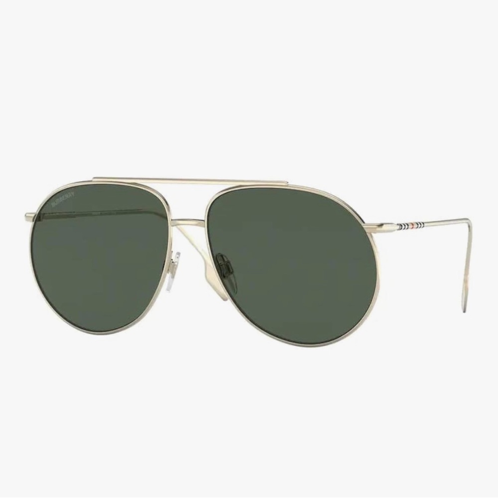 Burberry Gold and Green Aviator Sunglasses